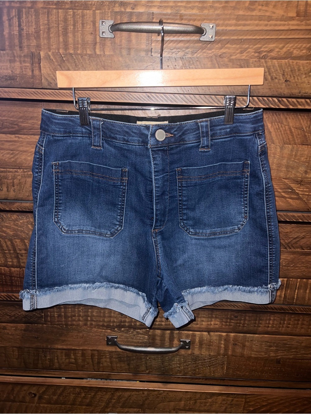 Democracy Dark Blue Roll-Hem Jean Shorts